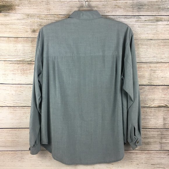 VTG Liz Claiborne Collection Blue Long Sleeve Blouse 90s - Picture 7 of 14